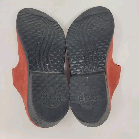Cool Mephisto Sandals EU37 US7 Red Nubuck Clogs Slides Straps Slip On Comfort - Picture 12 of 15